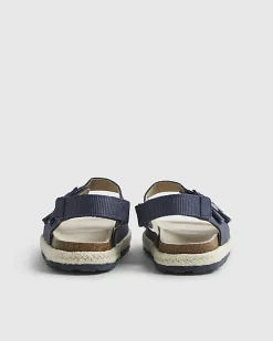 Mini Boys Navy Footbed Sandals