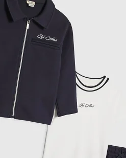 Mini Boys Navy Jacket 3 Piece Set