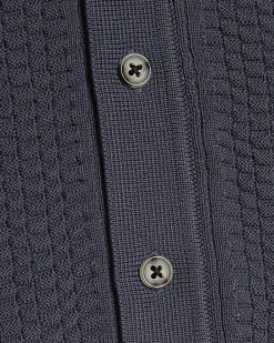 Mini Boys Navy Knitted Shirt