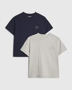 Mini Boys Navy RI Pack Of 2 T-Shirts