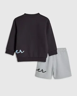 Mini Boys Navy River Sweatshirt Set