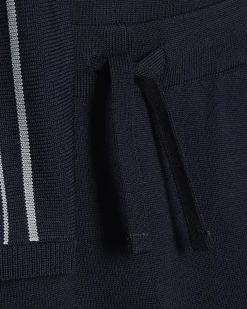 Mini Boys Navy Stripe Polo Shirt Set