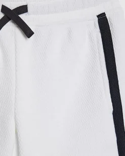 Mini Boys White Baseball Polo Shirt Set