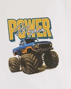 Mini Boys White Monster Truck T-Shirt