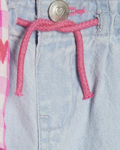 Mini Girl Pink Cat T-Shirt And Jeans Set