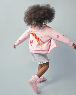 Mini Girls Abbie Rosie Pink Tiger Cardigan