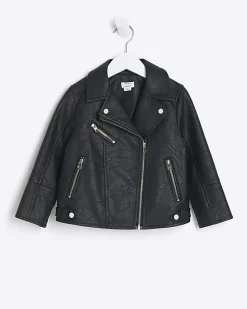 Mini Girls Black Biker Jacket