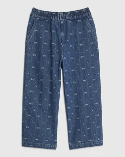 Mini Girls Blue Bow Barrel Jeans