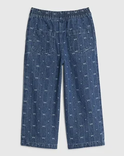 Mini Girls Blue Bow Barrel Jeans