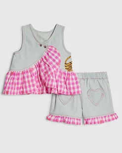 Mini Girls Blue Denim Hybrid Tiger Set