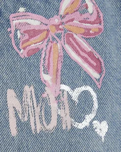 Mini Girls Blue Love Graffiti Straight Jeans