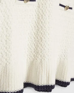 Mini Girls Cream Boucle Dress