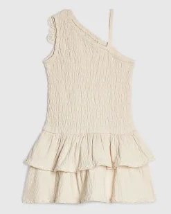 Mini Girls Cream Crochet Flower Dress