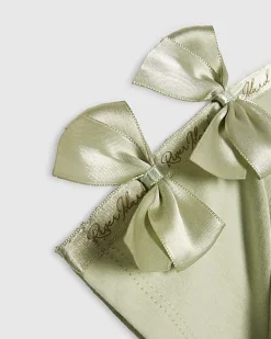 Mini Girls Green Satin Bow Cycling Shorts Set