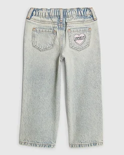 Mini Girls Love Heart Graffiti Straight Jeans