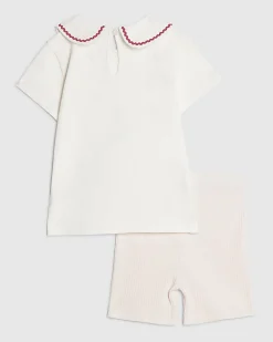 Mini Girls Pink Dilly Dally Cycle Shorts Set