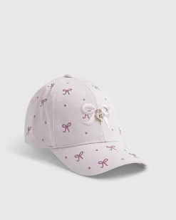 Mini Girls Pink Glitter Bow Cap