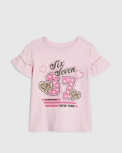 Mini Girls Pink New York Six Seven T-Shirt