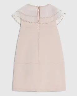 Mini Girls Pink Organza Collar Dress
