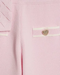 Mini Girls Pink Polo Top Set