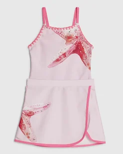 Mini Girls Pink Starfish Swimsuit Set