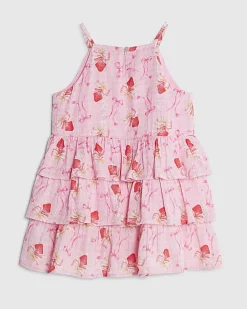 Mini Girls Pink Strawberry Gingham Dress