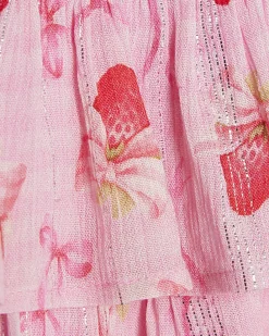Mini Girls Pink Strawberry Gingham Dress