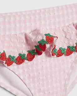 Mini Girls Pink Strawberry Tankini Set