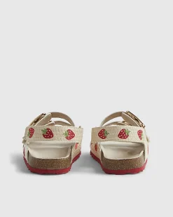 Mini Girls Red Strawberry Footbed Sandals