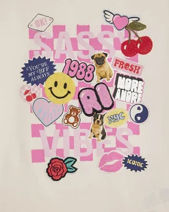 Mini Girls White Badge T-Shirt Set