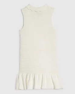 Mini Girls White Floral Polo Dress