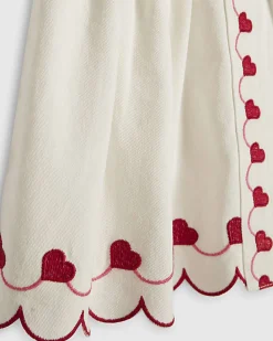 Mini Girls White Heart Embroidered Dress