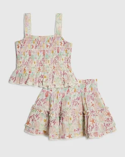 Mini Girls White Under The Sea Top Set