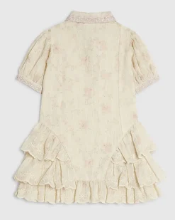 Mini Girls Yellow Floral Shirt Dress