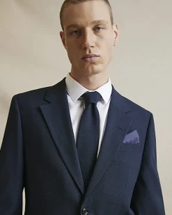 Navy Check Tie