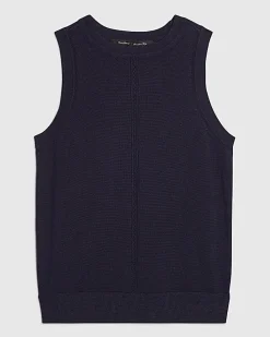 Navy Knitted Vest Top