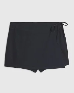 Navy Linen Blend Skort