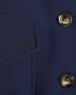 Navy Long Sleeve Pocket Detail Bomber Jacket