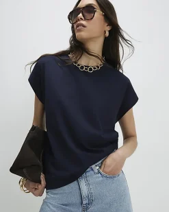 Navy Loose Fit Short Sleeve T-shirt