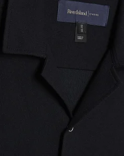 Navy Muscle Fit Stretch Revere Shirt