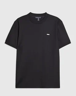 Navy Muscle Fit Textured T-Shirt
