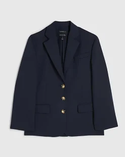 Navy Oversized Long Sleeve Blazer