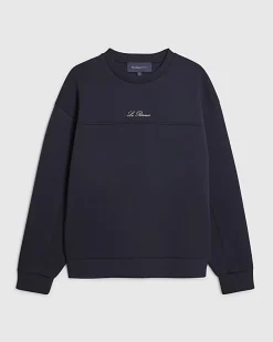 Navy Oversized Premium Embroidered Sweatshirt