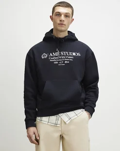 Navy Regular Fit Ame Studios Hoodie