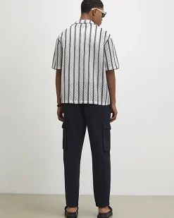 Navy Regular Fit Cargo Trousers