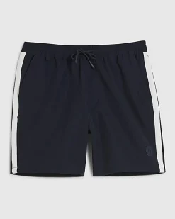 Navy Regular Fit Taped Shorts