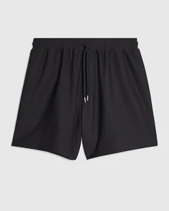 Navy Regular Fit Textured Short Length Shorts