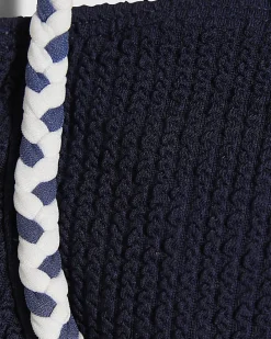 Navy Rope Trim Bikini Top