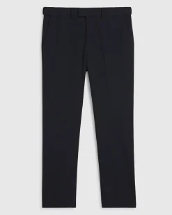 Navy Slim Fit Check Suit Trousers