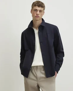 Navy Slim Fit Overshirt